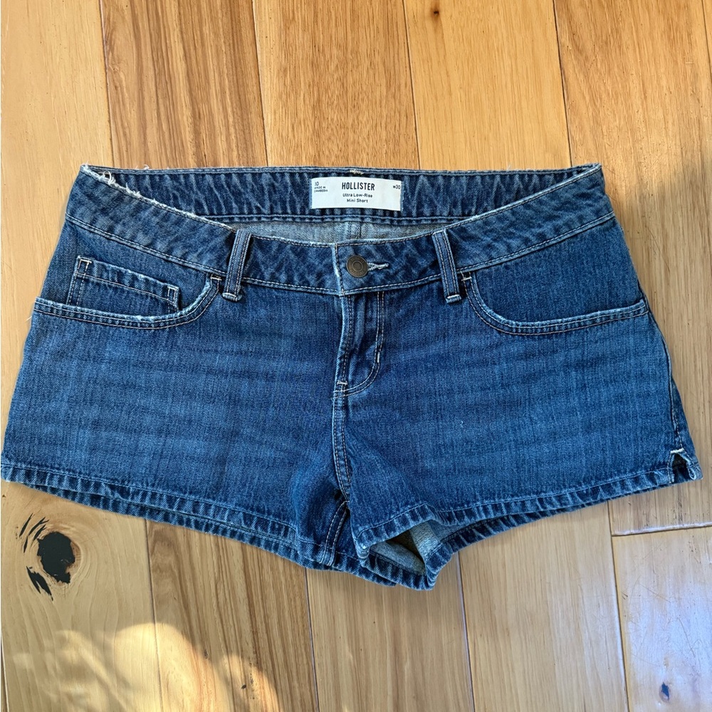 Hollister Women's Dark Blue Jean Shorts